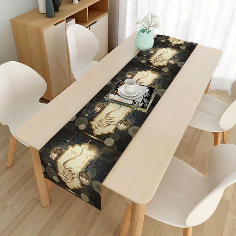 Linen Tablecloth 33x180cm with Stylish Print Design