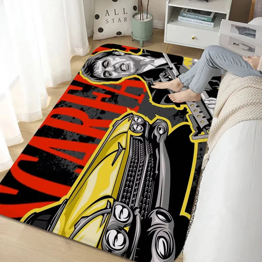 Scarface Design Polyester Area Rug for Living Room