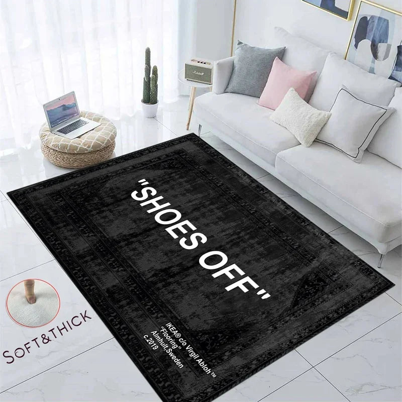 VIKAMA Striped Polyester Carpet for Bedroom and Living Room
