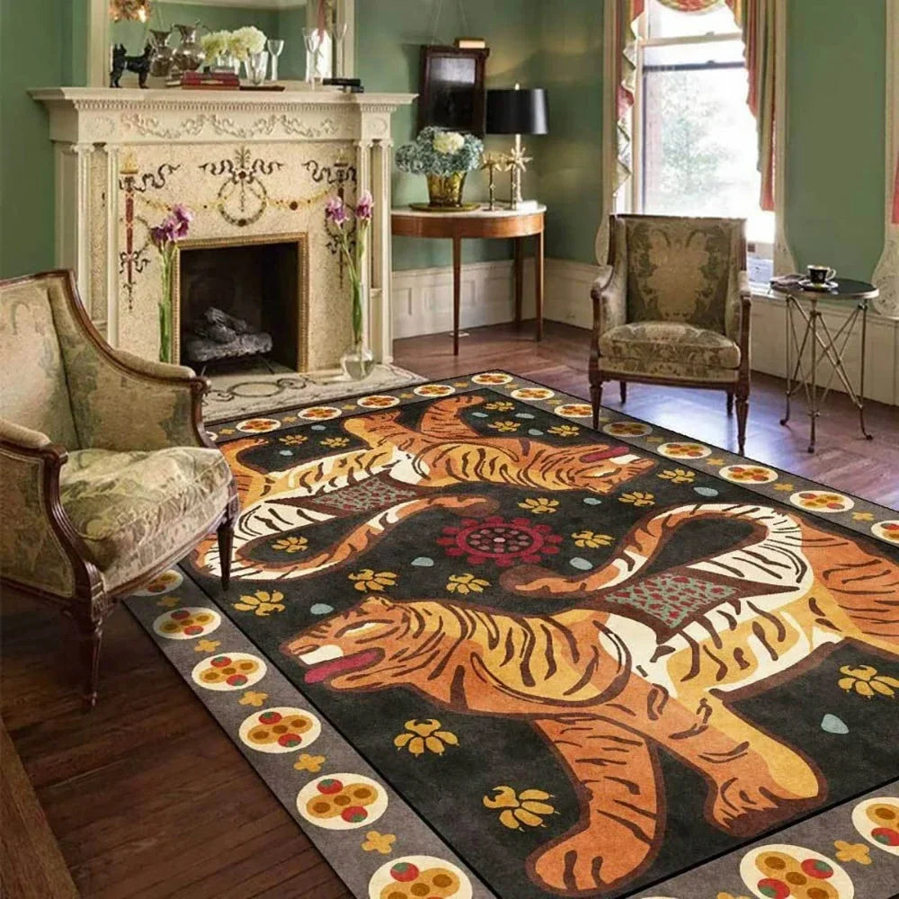Pink Leopard Print Area Rug for Bedroom and Living Room