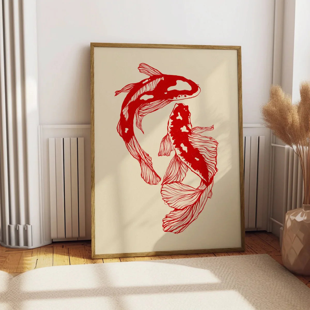 Japanese Koi Fish Canvas Print Art for Home Decor