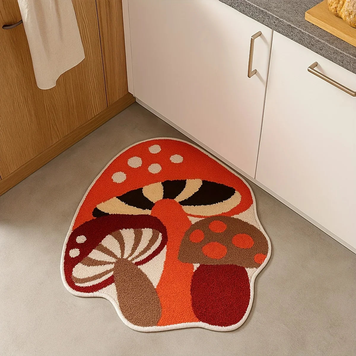 VIKAMA Mushroom-Shaped Rug for Bedroom Cozy Decor