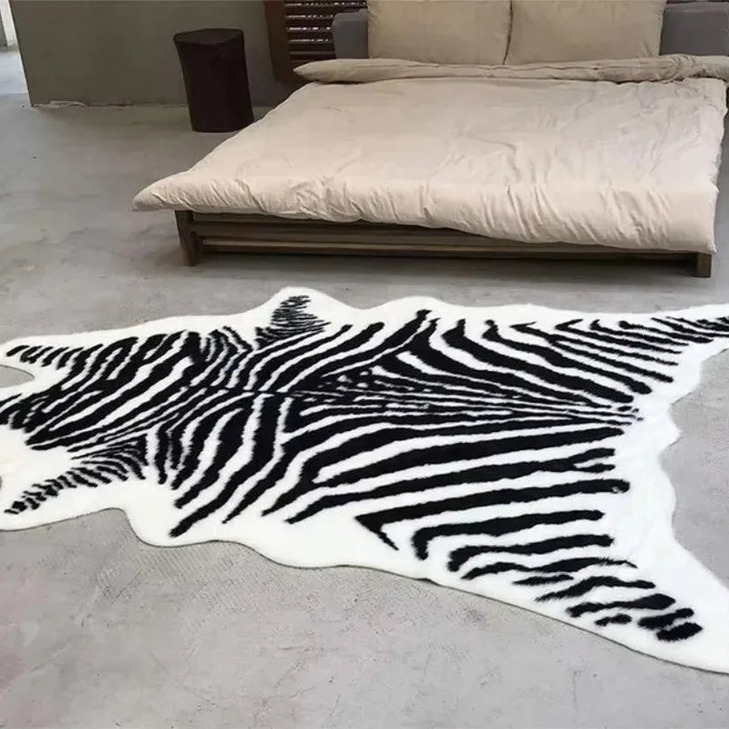 Vintage Leopard Print Plush Rug for Living Room Decor