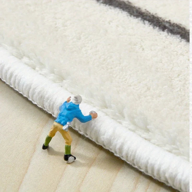VIKAMA Blue Polyester Bathroom Absorbent Doormat