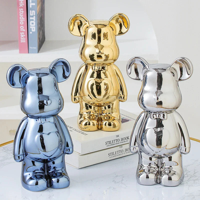Ceramic Bear Brick Teddy Bear Sculpture Home Decor