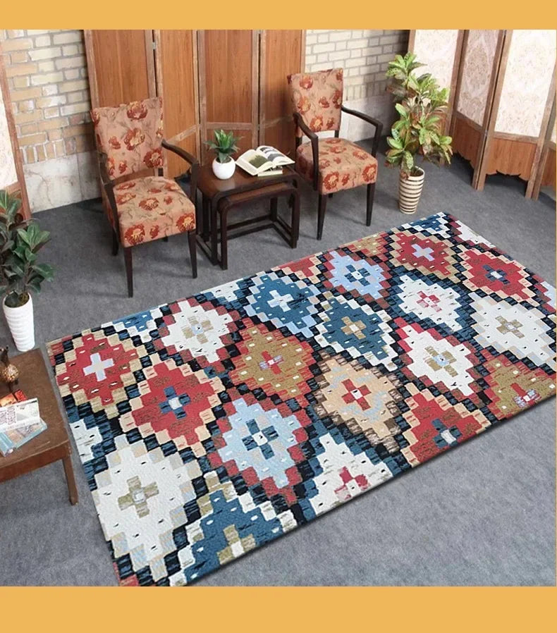 VIKAMA Bohemian Vintage Art Deco Rugs for Living Rooms