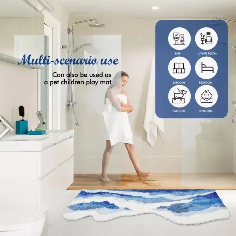 VIKAMA Non-slip Polyester Bathroom Mat for Home Decor