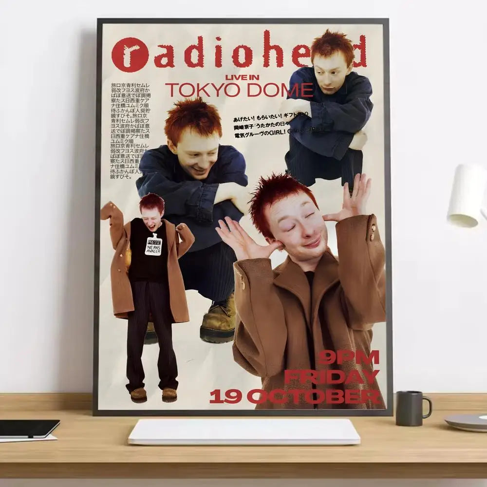 R-Radiohead Band Rainbow Canvas Poster for Home Decoration