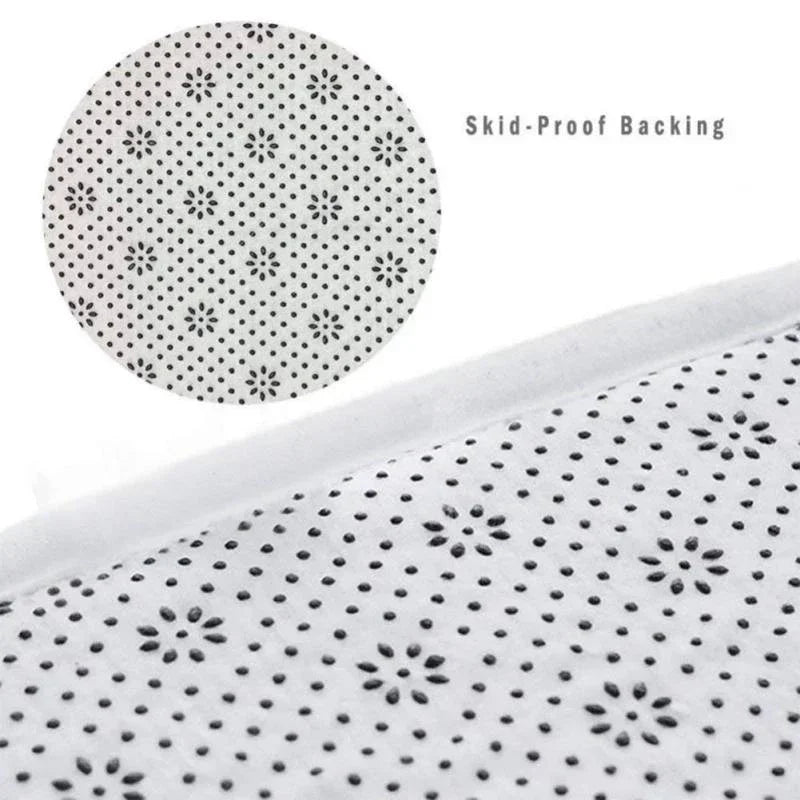Grey 3D Printed Non-Slip Area Rug for Living Room