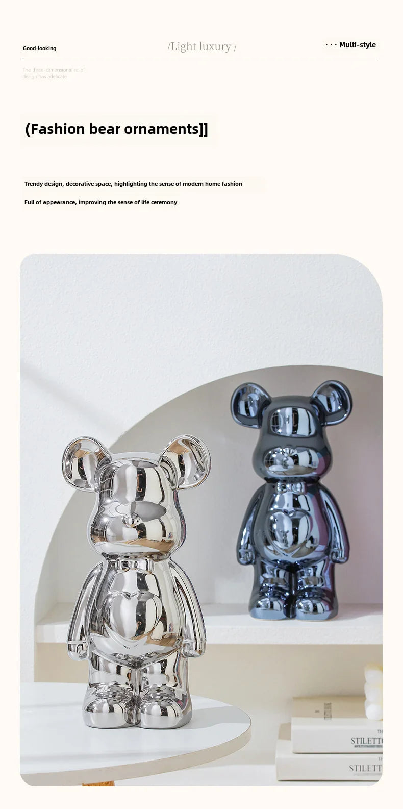 Ceramic Bear Brick Teddy Bear Sculpture Home Decor