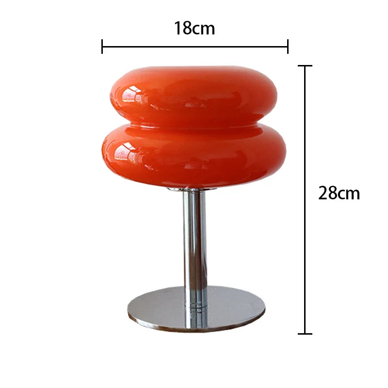 Macaron Glass Table Lamp Silver Iron for Bedroom Decor
