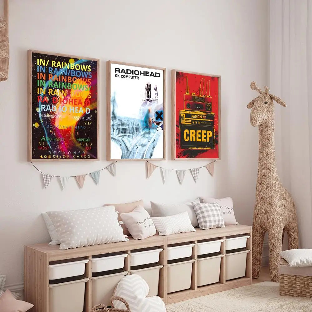 R-Radiohead Band Rainbow Canvas Poster for Home Decoration