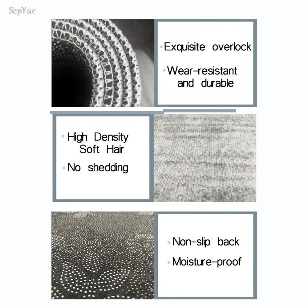 VIKAMA Dollar Striped Rug, Easy-to-Clean Polyester Mat