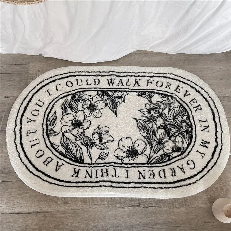 Floral Non-Slip Absorbent Bath Mat for Home Use