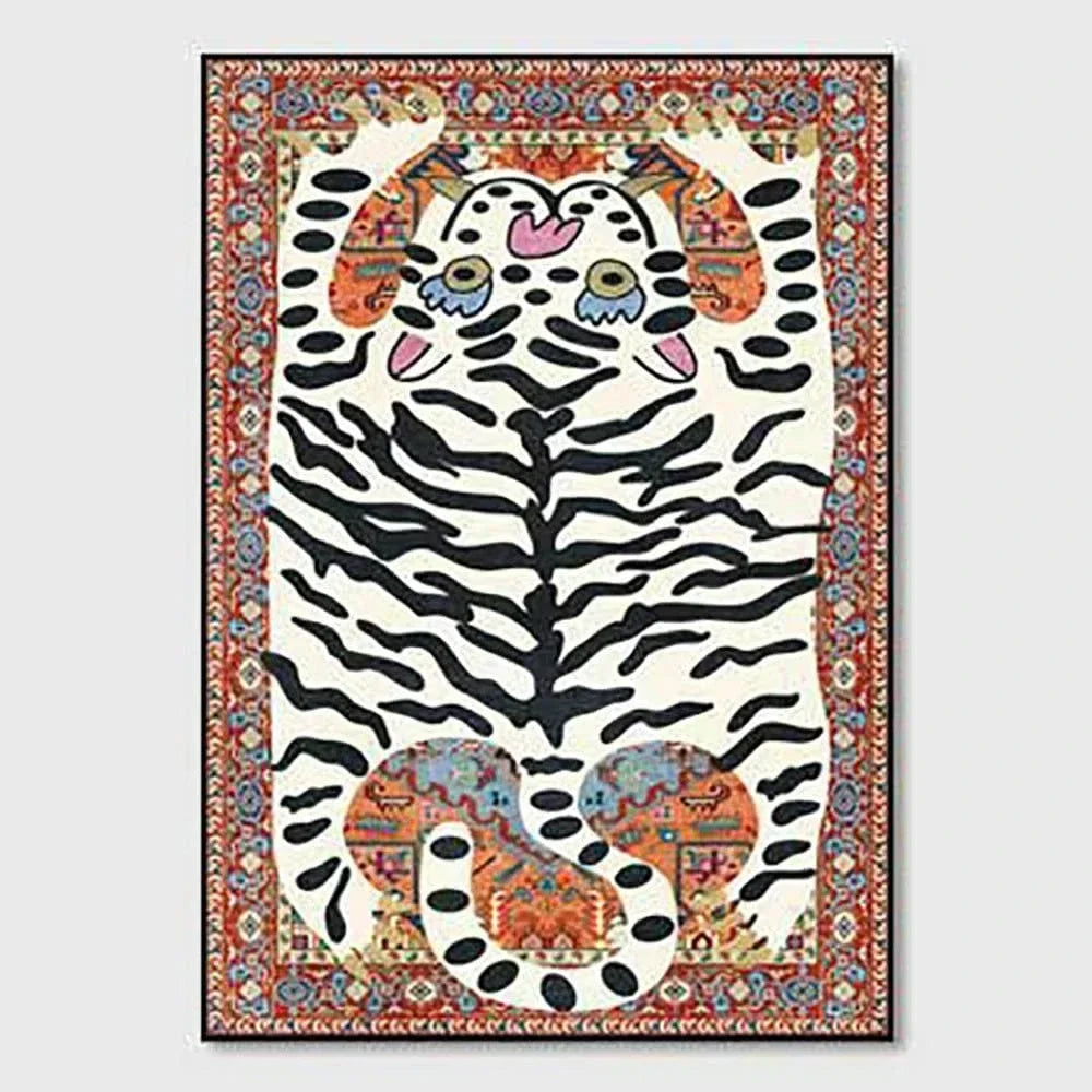 Pink Leopard Print Area Rug for Bedroom and Living Room