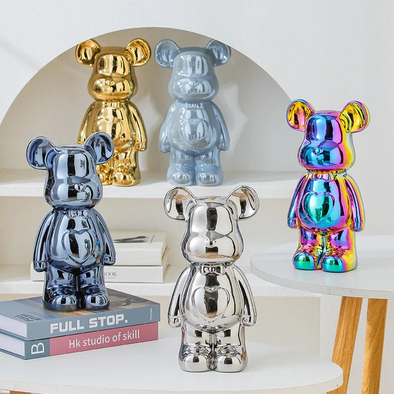 Ceramic Bear Brick Teddy Bear Sculpture Home Decor