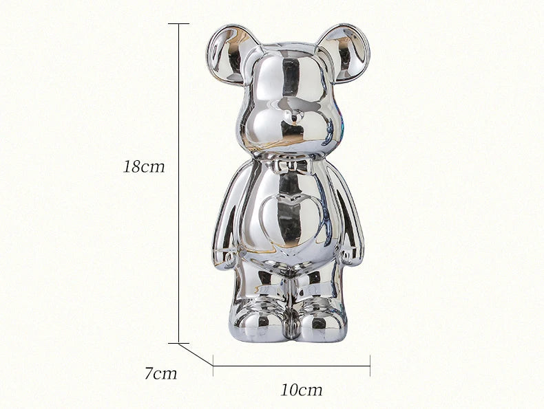 Ceramic Bear Brick Teddy Bear Sculpture Home Decor