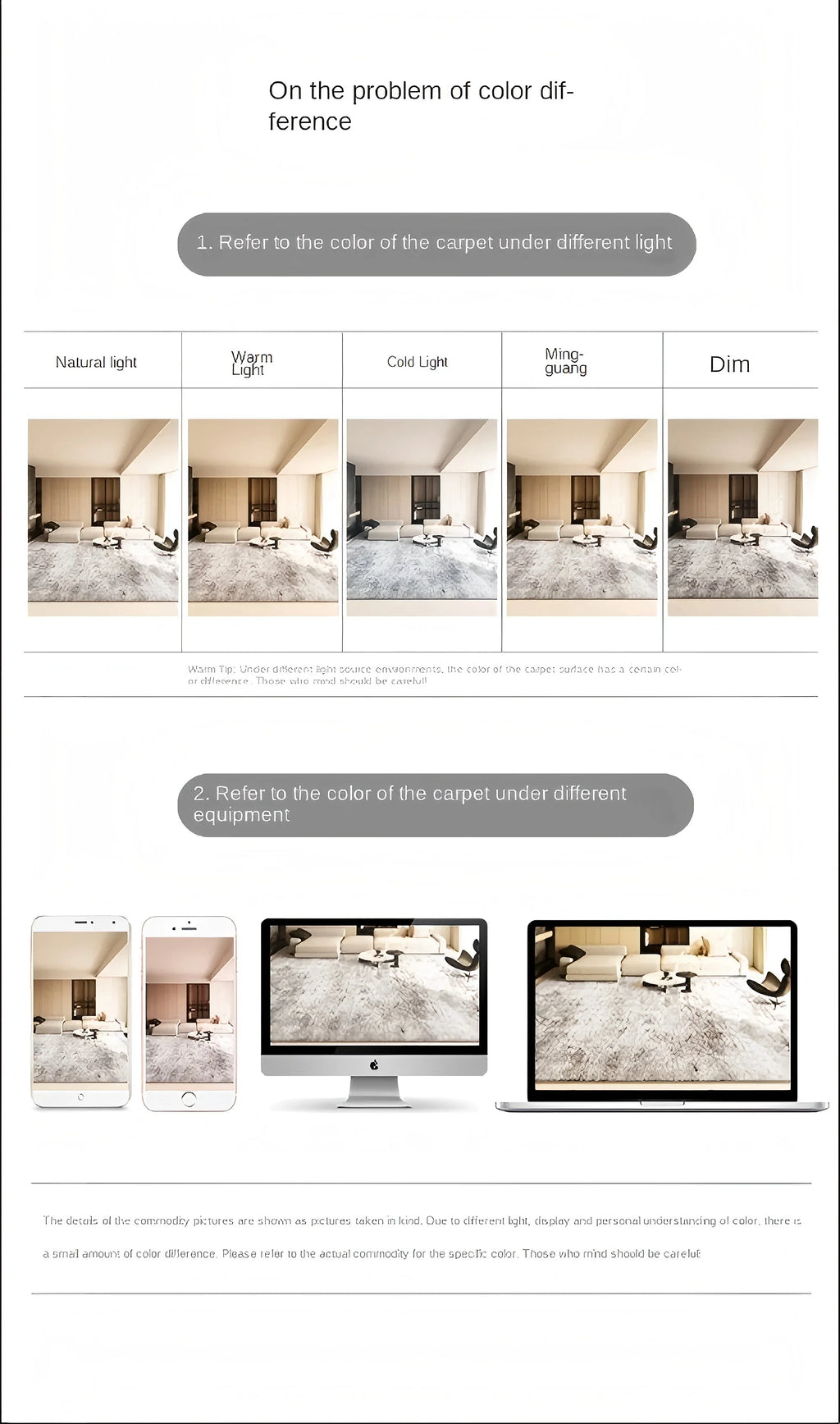 VIKAMA Striped Polyester Carpet for Bedroom and Living Room