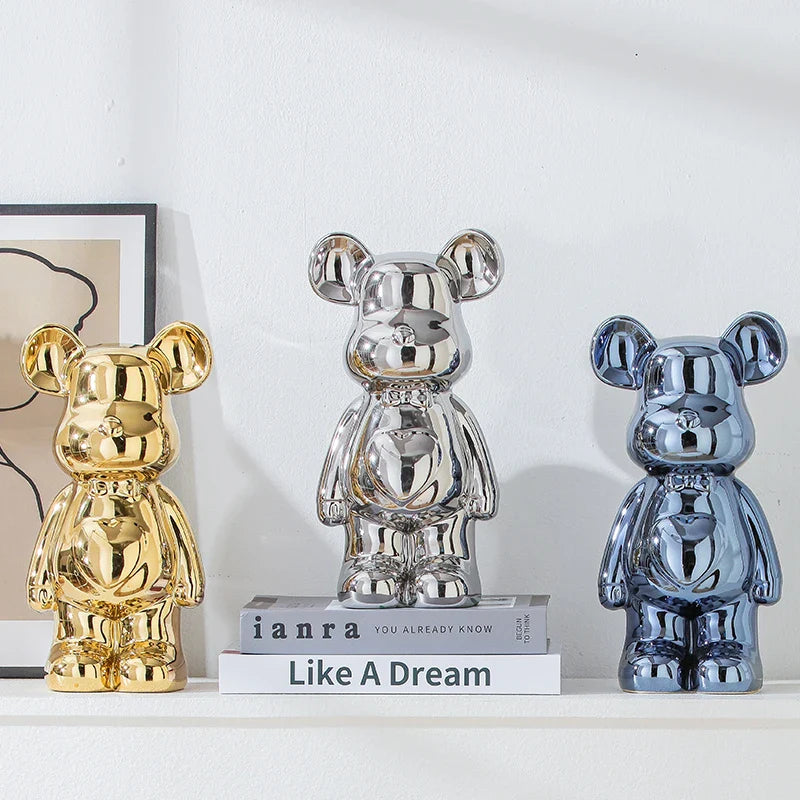 Ceramic Bear Brick Teddy Bear Sculpture Home Decor