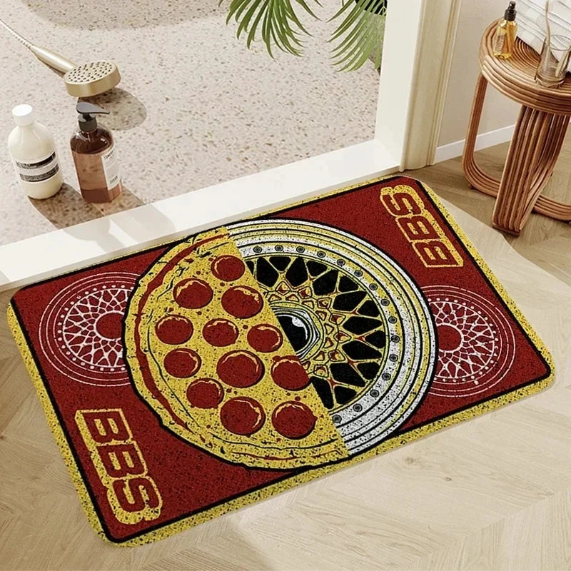 BBS Racing Kitchen Mat Polyester Doormat for Home Use