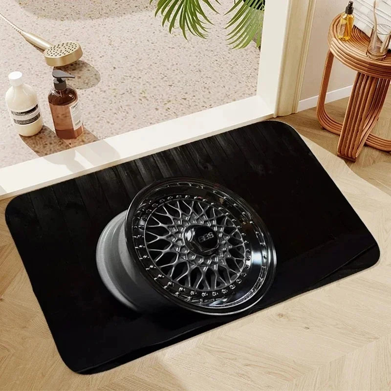 BBS Racing Kitchen Mat Polyester Doormat for Home Use