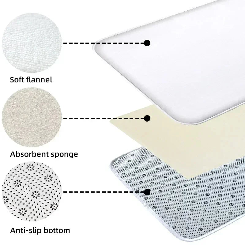 VIKAMA Non-Slip Panda Carpet for Bathroom and Living Room