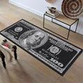 VIKAMA Dollar Striped Rug, Easy-to-Clean Polyester Mat