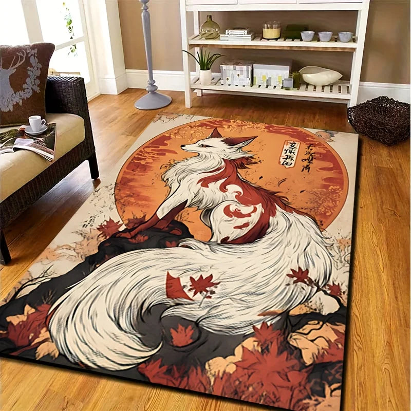 Fox Spirit Velvet Flannel Printed Floor Mat Living Room