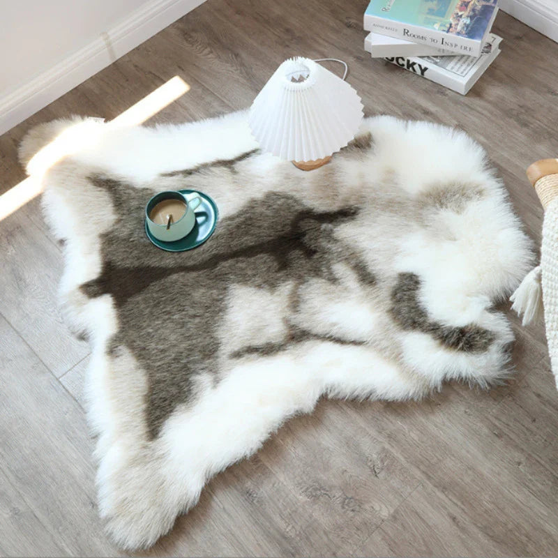 Nordic Faux Fur Reindeer Rug For Kids Play Mat