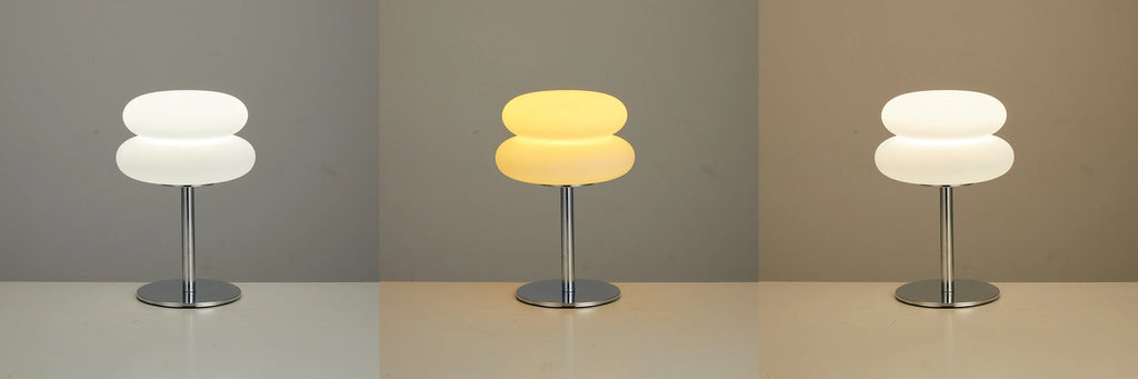 LED Mushroom Table Lamp USB Plug White Plastic Night Light