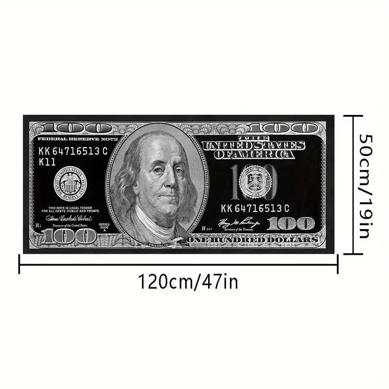 VIKAMA Dollar Striped Rug, Easy-to-Clean Polyester Mat