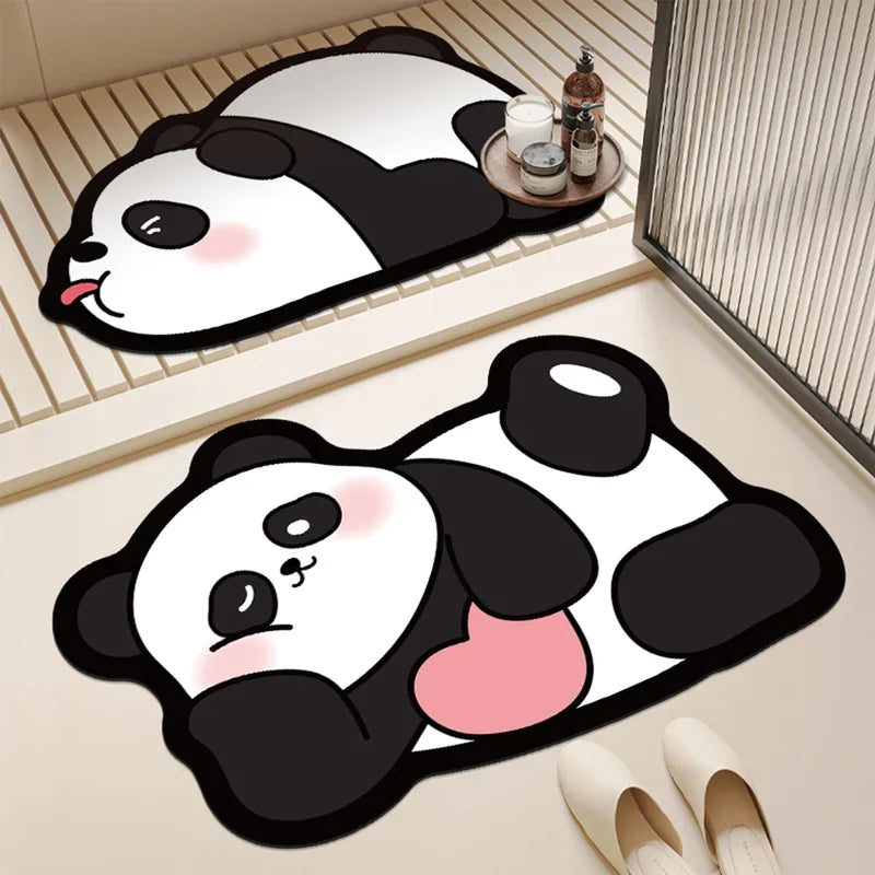 VIKAMA Non-Slip Panda Carpet for Bathroom and Living Room
