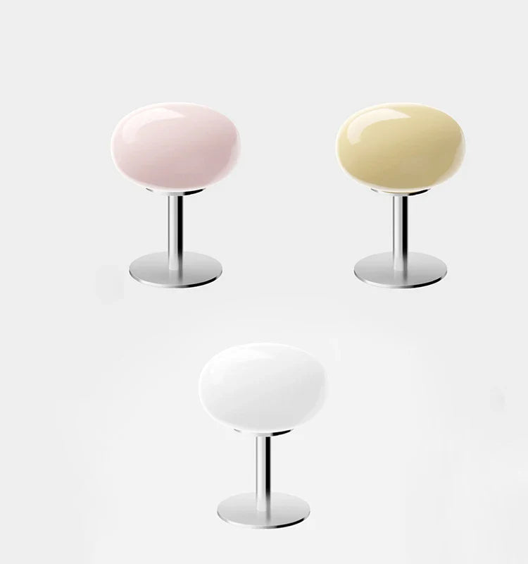 Macaron Glass Table Lamp Silver Iron for Bedroom Decor