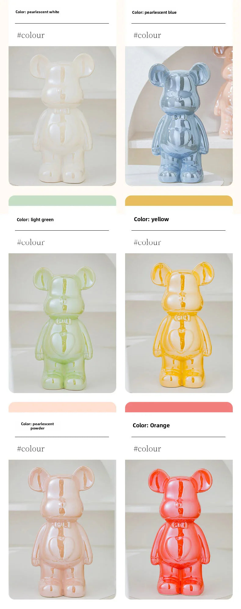 Ceramic Bear Brick Teddy Bear Sculpture Home Decor
