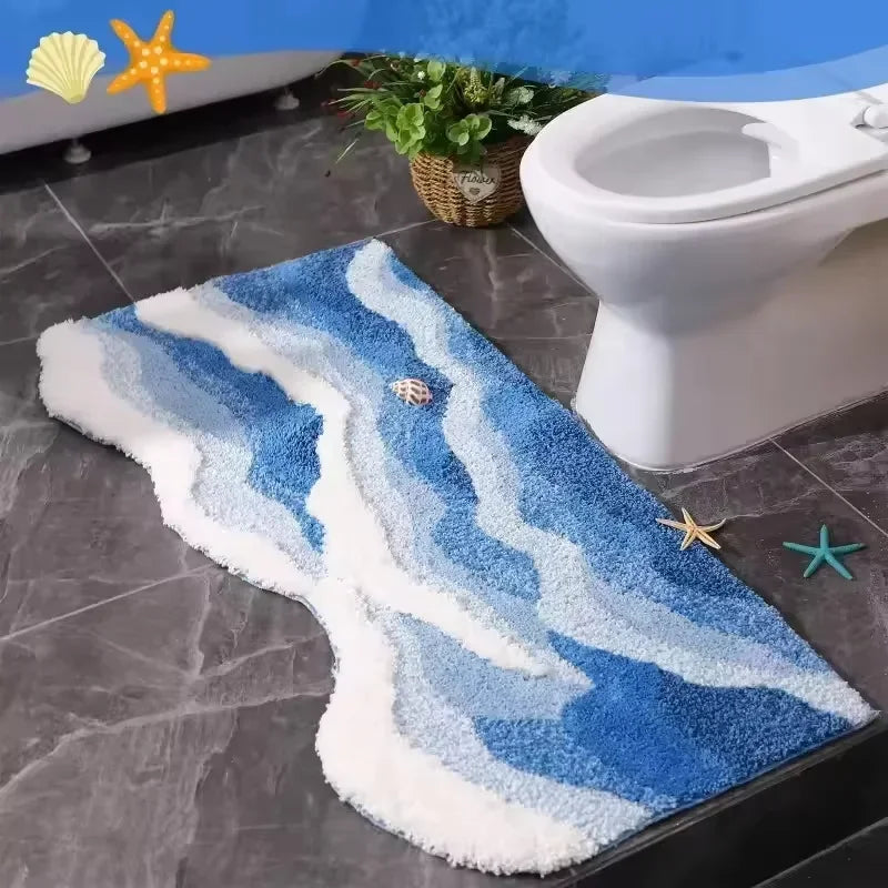 VIKAMA Non-slip Polyester Bathroom Mat for Home Decor