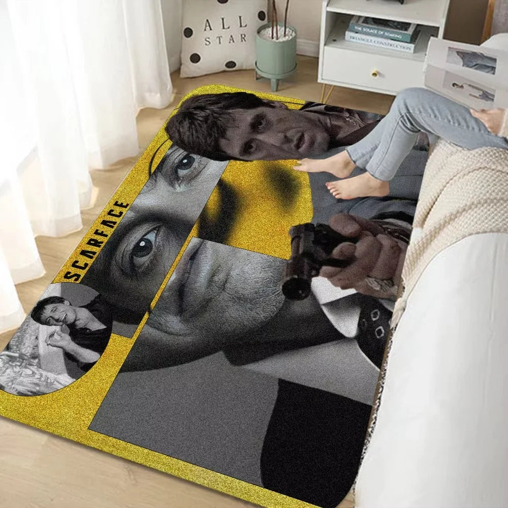 Scarface Design Polyester Area Rug for Living Room