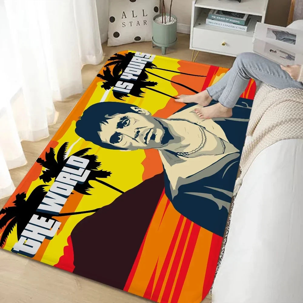 Scarface Design Polyester Area Rug for Living Room
