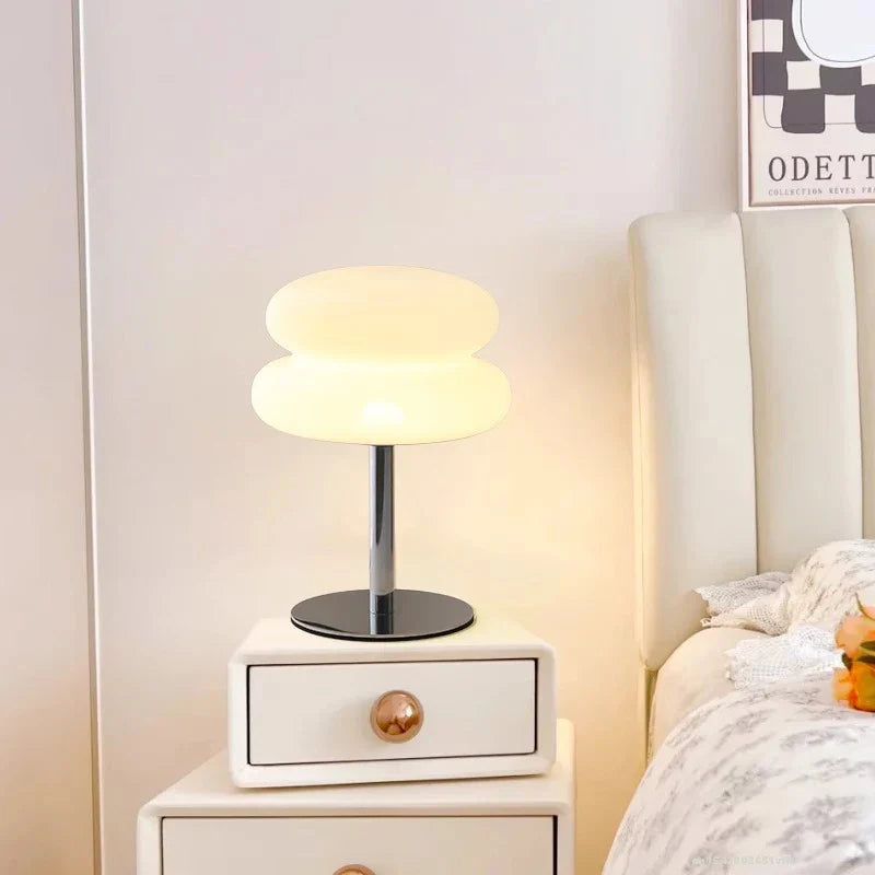 LED Mushroom Table Lamp USB Plug White Plastic Night Light