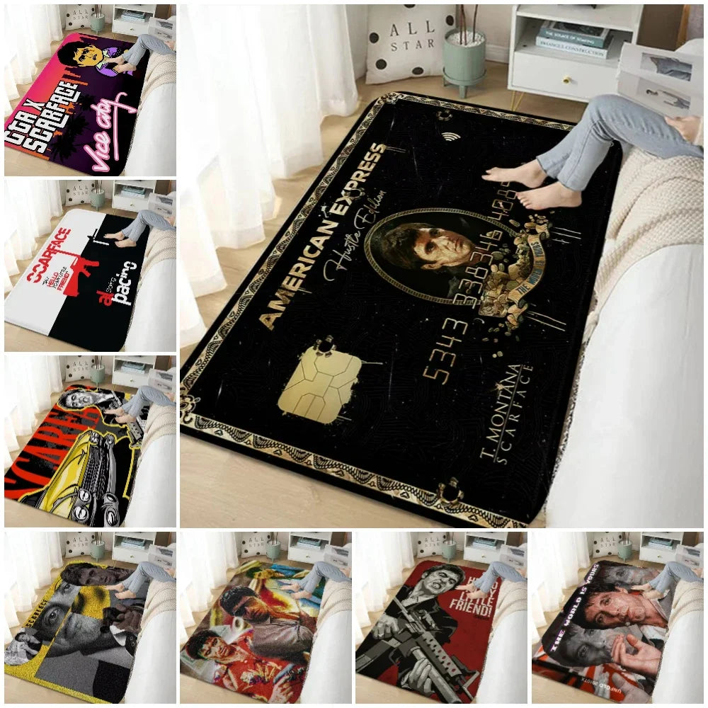 Scarface Design Polyester Area Rug for Living Room