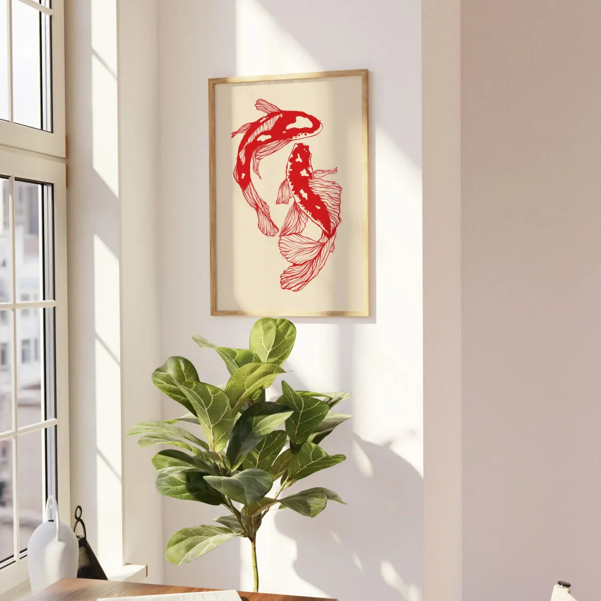 Japanese Koi Fish Canvas Print Art for Home Decor