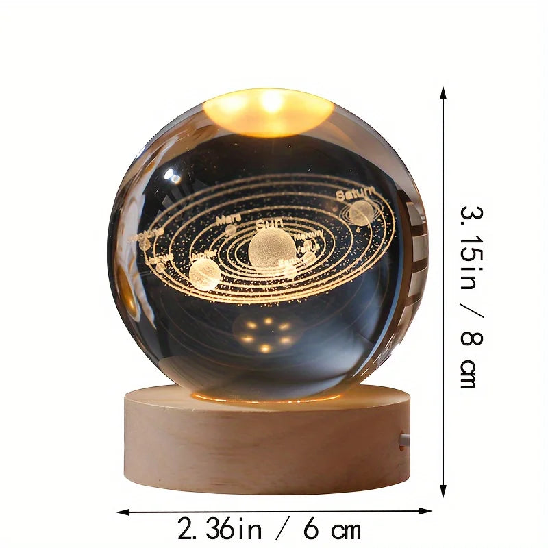 Crystal Ball Night Light Glass Sphere Birthday Gift