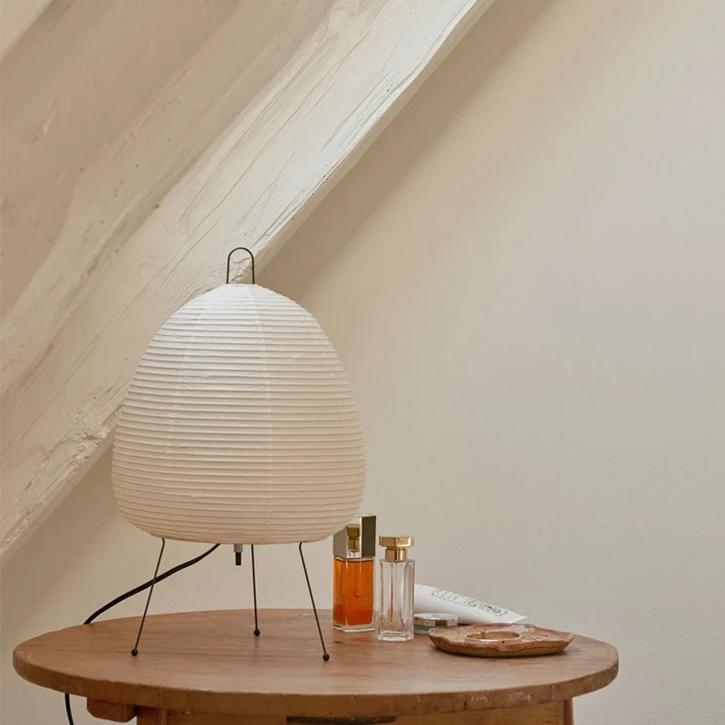 LED Table Lamp White Rice Paper Modern Design for Home