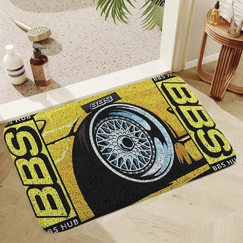 BBS Racing Kitchen Mat Polyester Doormat for Home Use