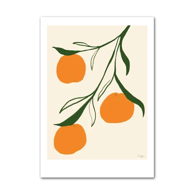 Lemon Vase Abstract Canvas Wall Art for Home Decor