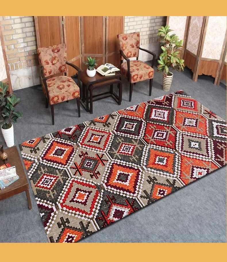 VIKAMA Bohemian Vintage Art Deco Rugs for Living Rooms