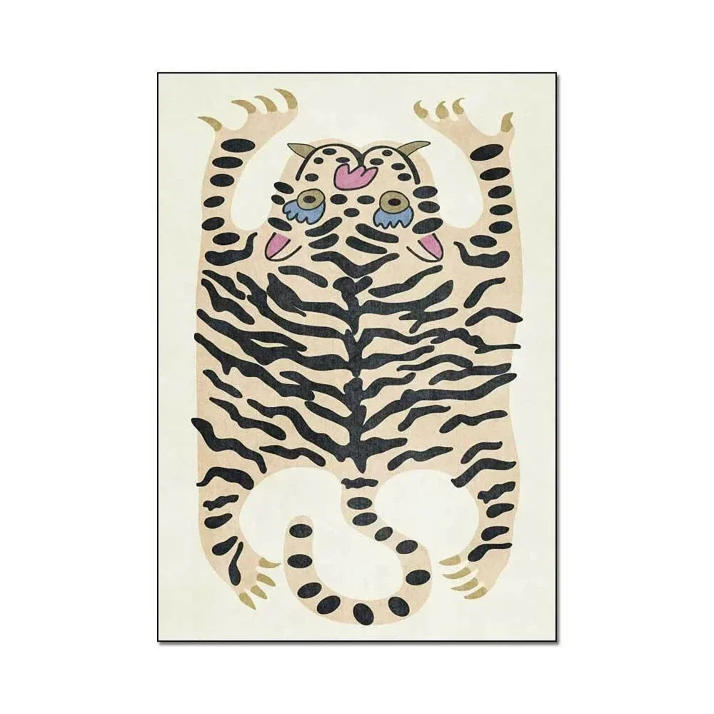 Pink Leopard Print Area Rug for Bedroom and Living Room