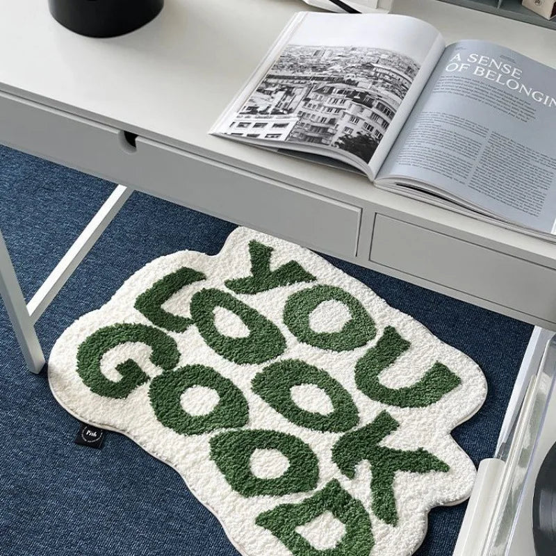 VIKAMA Anti-Slip Faux Cashmere Floor Mats for Home