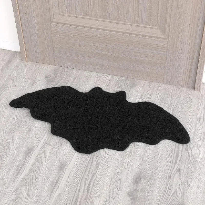 VIKAMA Black Spider Web Halloween Rug Bath Mat