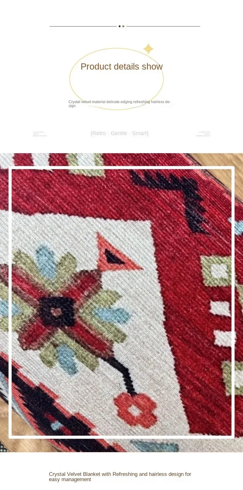 VIKAMA Bohemian Vintage Art Deco Rugs for Living Rooms