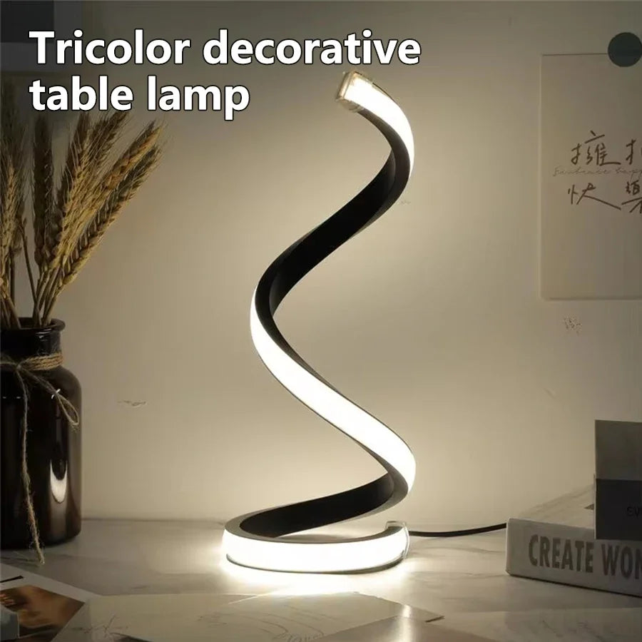 Modern Spiral Dimmable LED Table Lamp for Living Room